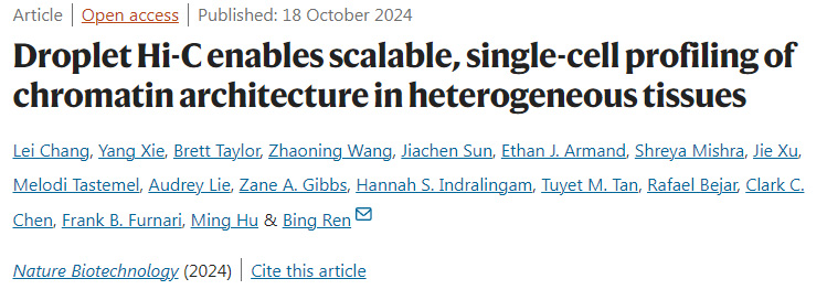 Droplet Hi-C能夠?qū)Ξ愘|(zhì)組織中的染色質(zhì)結(jié)構(gòu)進(jìn)行可擴(kuò)展的單細(xì)胞分析 Droplet Hi-C能夠?qū)Ξ愘|(zhì)組織中的染色質(zhì)結(jié)構(gòu)進(jìn)行可擴(kuò)展的單細(xì)胞分析