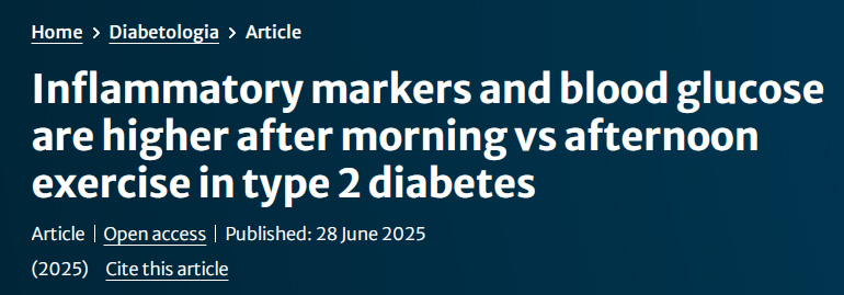 2型糖尿病患者晨練后炎癥標志物及血糖水平較午后運動升高更明顯