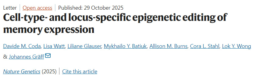 細(xì)胞類型與位點特異性的記憶表達(dá)表觀遺傳編輯