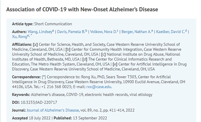 研究發(fā)現(xiàn)感染新冠病毒的老年人患阿爾茨海默病的風險因素增加了50%-80% 研究發(fā)現(xiàn)感染新冠病毒的老年人患阿爾茨海默病的風險因素增加了50%-80%