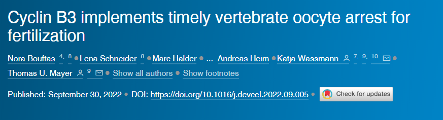 兩種蛋白質(zhì)“Cyclin B3”和“Emi2”的相互作用以及它們對該過程時間表的影響