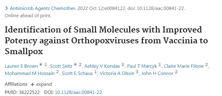 開(kāi)發(fā)一種新型化合物可以用于預(yù)防所有經(jīng)測(cè)試的引起人類(lèi)疾病的痘病毒 開(kāi)發(fā)一種新型化合物可以用于預(yù)防所有經(jīng)測(cè)試的引起人類(lèi)疾病的痘病毒
