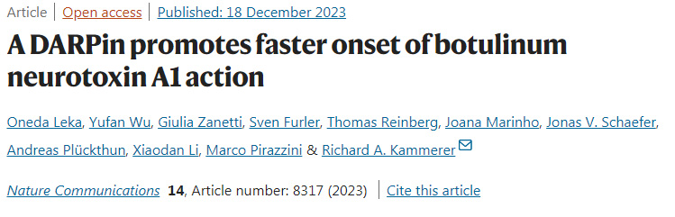 DARPin促進(jìn)肉毒桿菌神經(jīng)毒素A1作用的更快發(fā)作 DARPin促進(jìn)肉毒桿菌神經(jīng)毒素A1作用的更快發(fā)作