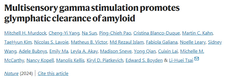 多傳感器伽瑪刺激促進淋巴結清除淀粉樣蛋白 多傳感器伽瑪刺激促進淋巴結清除淀粉樣蛋白