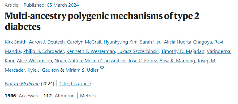 2型糖尿病的多祖先多基因機(jī)制 2型糖尿病的多祖先多基因機(jī)制