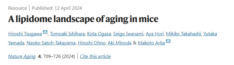 小鼠衰老的脂質(zhì)代謝全景 小鼠衰老的脂質(zhì)代謝全景